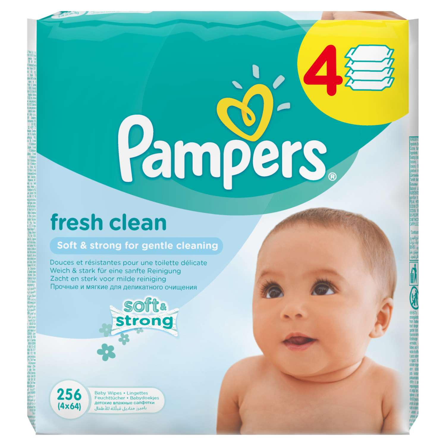 Влажные салфетки Pampers Fresh Clean 4 упак. 64 шт. - фото 2