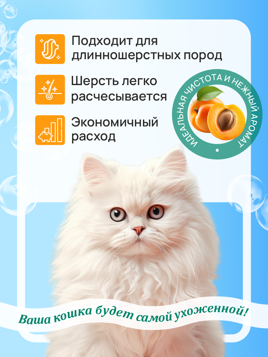Шампунь для кошек и котят GOODR Cat с ароматом абрикоса 250 мл - фото 5