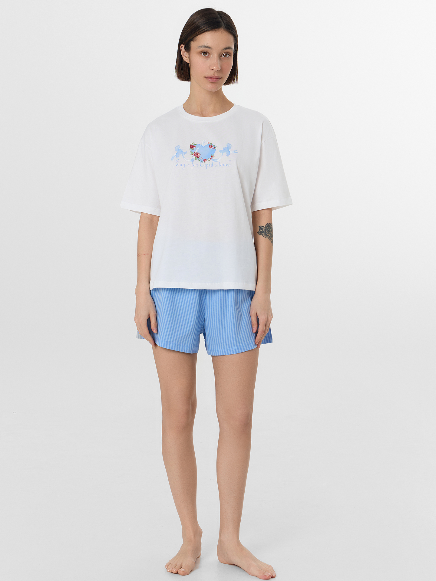 Пижама Mark Formelle (Марк Формэль) 592591/белый +сине -голубая полоска - фото 1