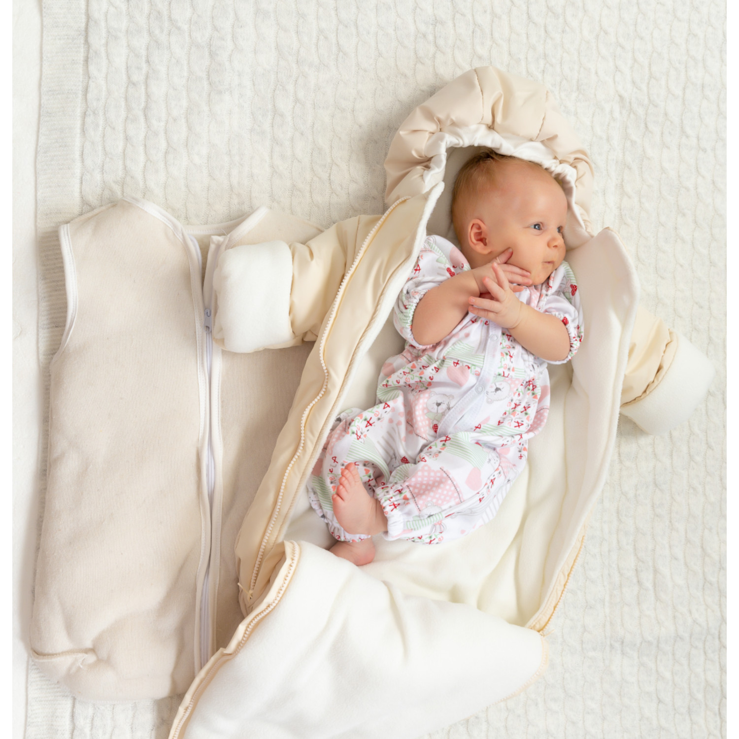 Конверт в коляску Осьминожка бежевый - фото 10