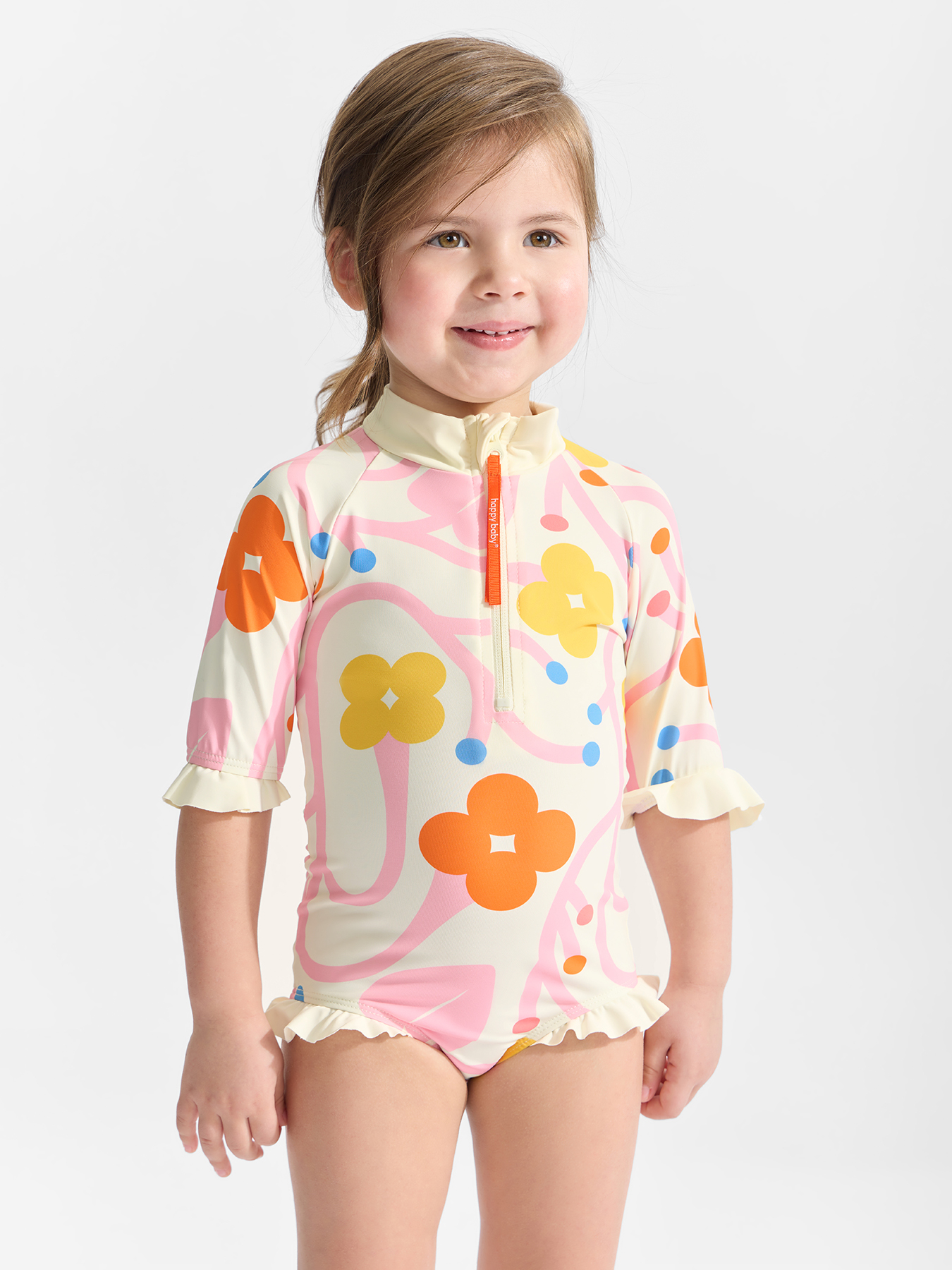 Изображение товара Купальник Happy Baby Слитный UPF50+ с рукавами, оборки