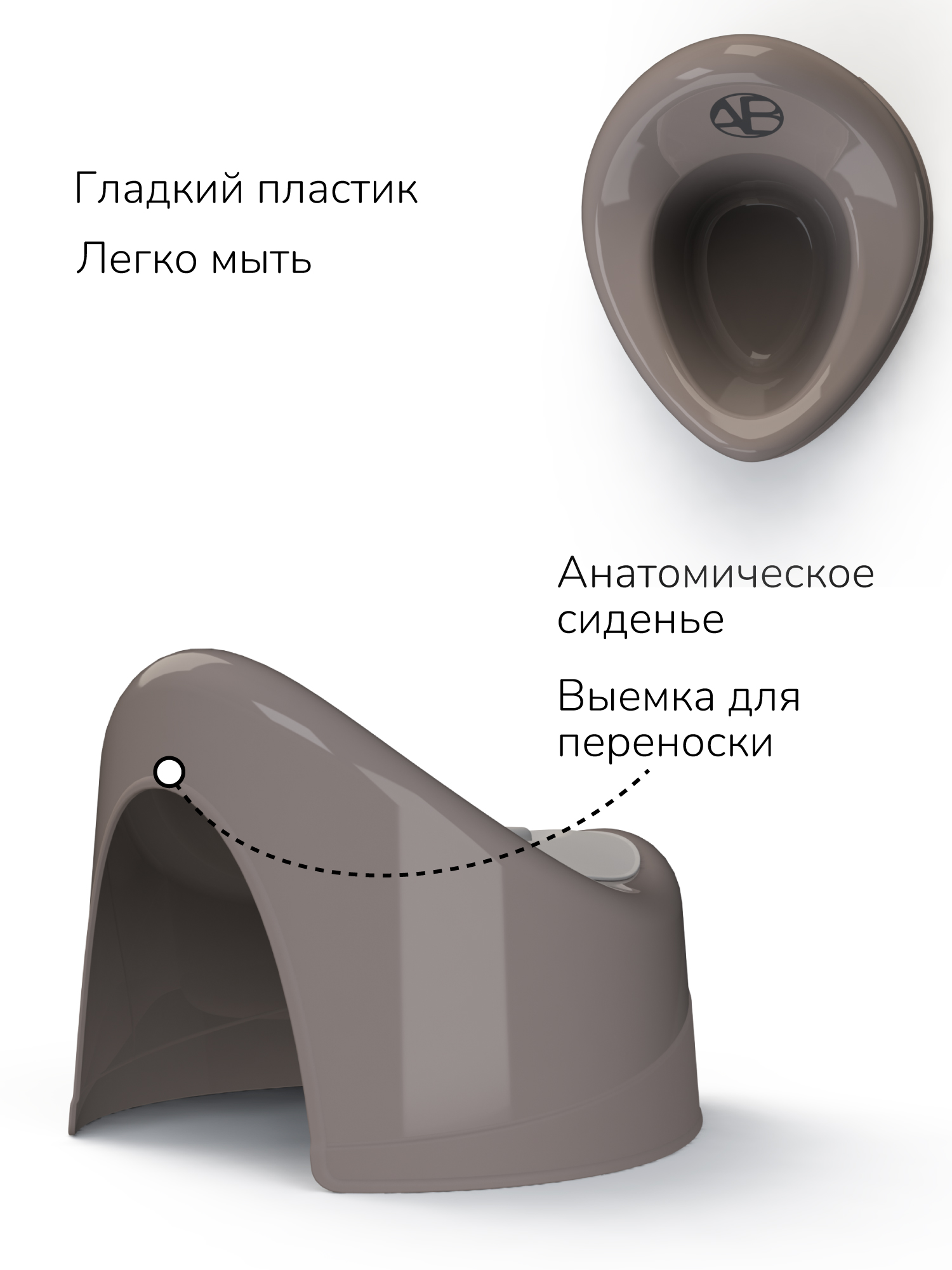 Горшок детский с крышкой Amarobaby Fort серый - фото 4