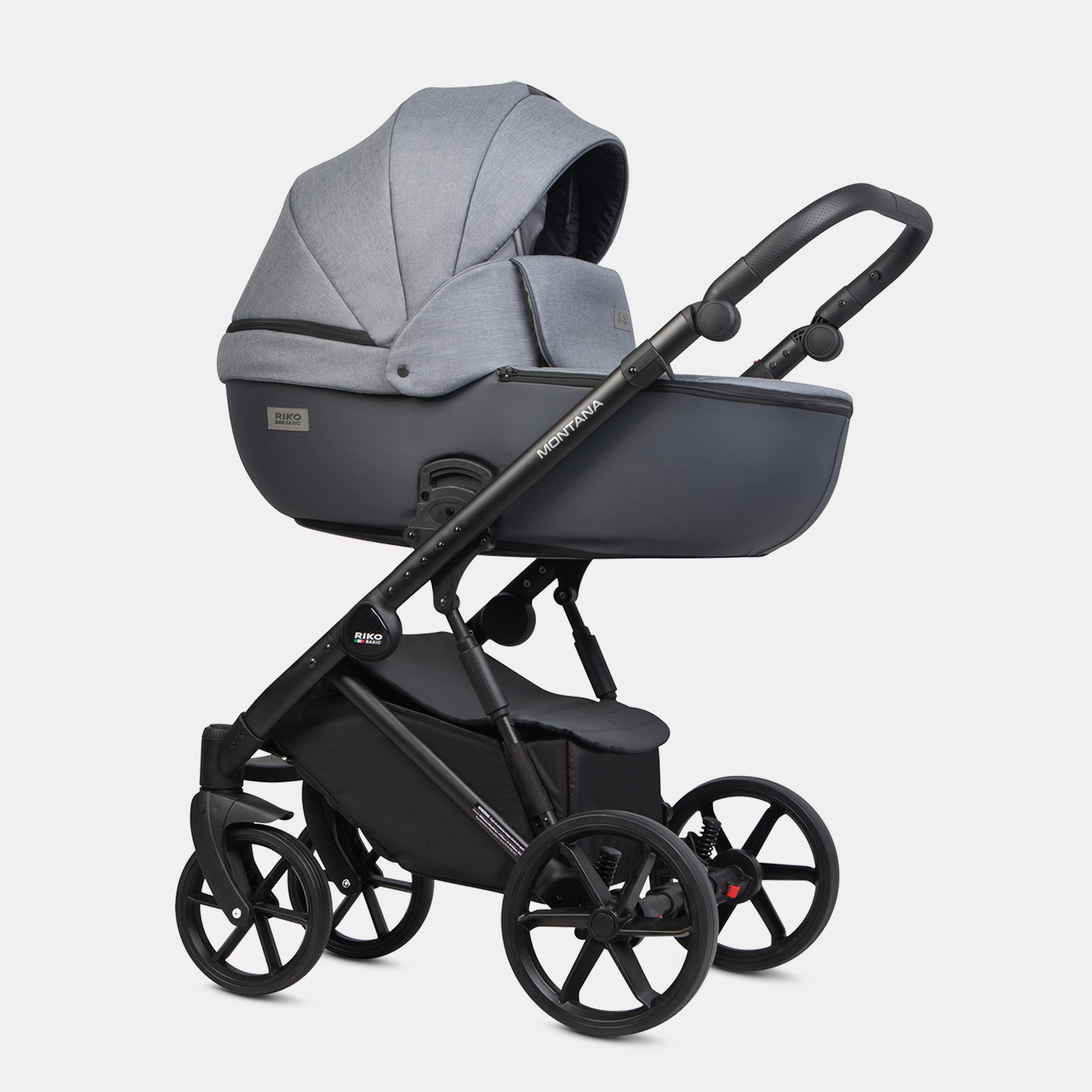 Коляска 3в1 Riko Basic Montana Plus серый - фото 1