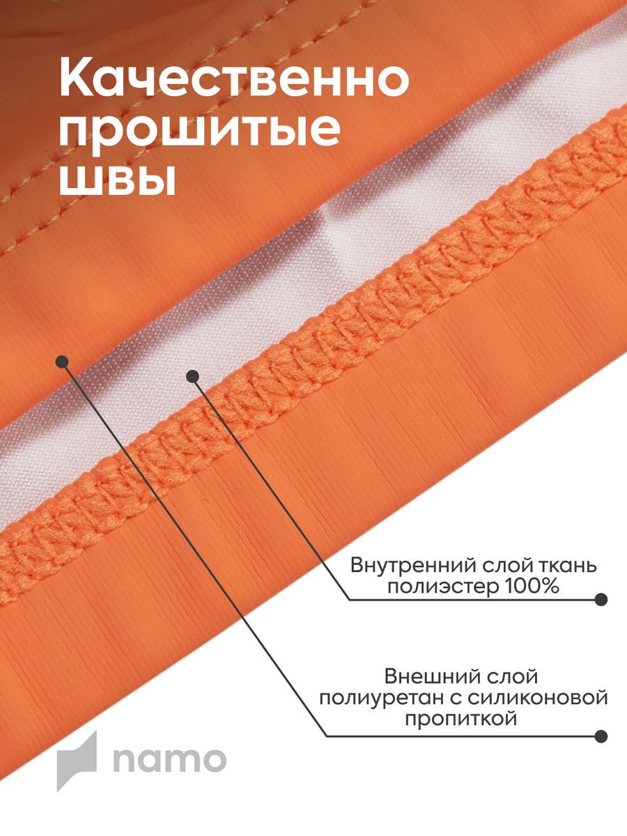 Детская шапочка для плавания Namo оранжевая синий динозавр - фото 4
