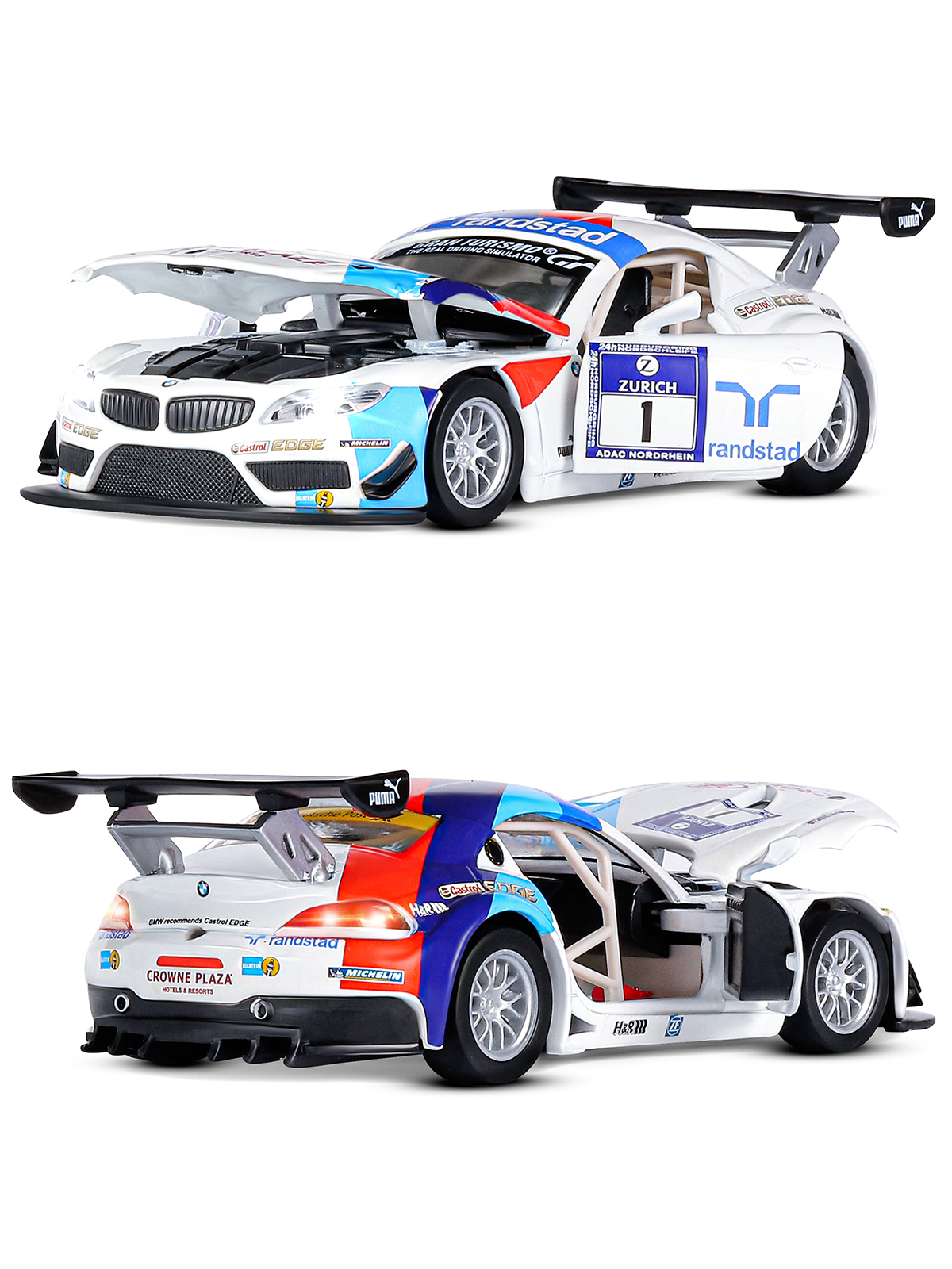 Автомобиль АВТОпанорама BMW Z4 GT3 1:32 JB1251302 - фото 8
