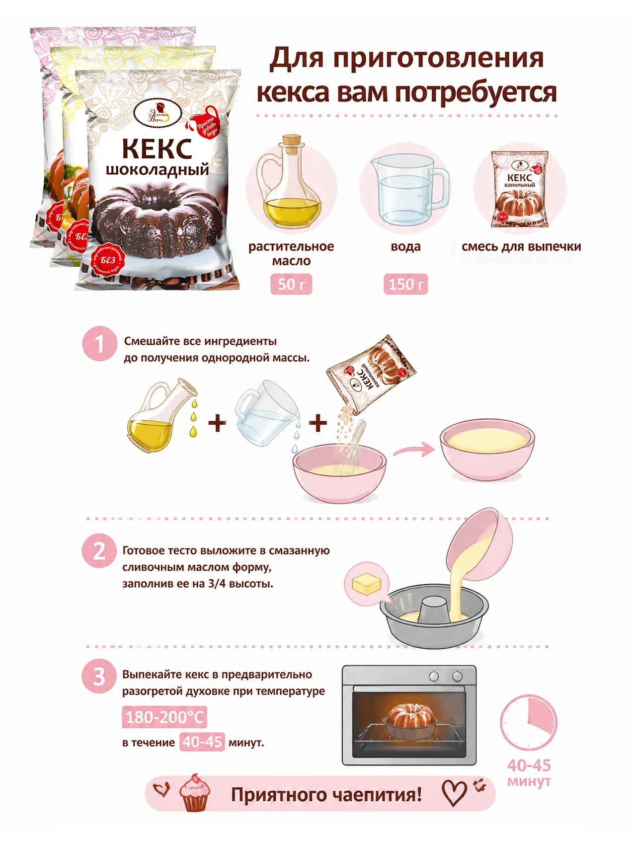 Смесь для выпечки кексов Ассорти Эстетика вкуса 3 шт. - фото 3