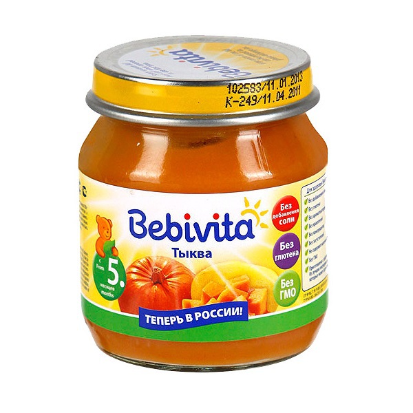 Пюре Bebivita Тыква с 5 мес 100 г - фото 6