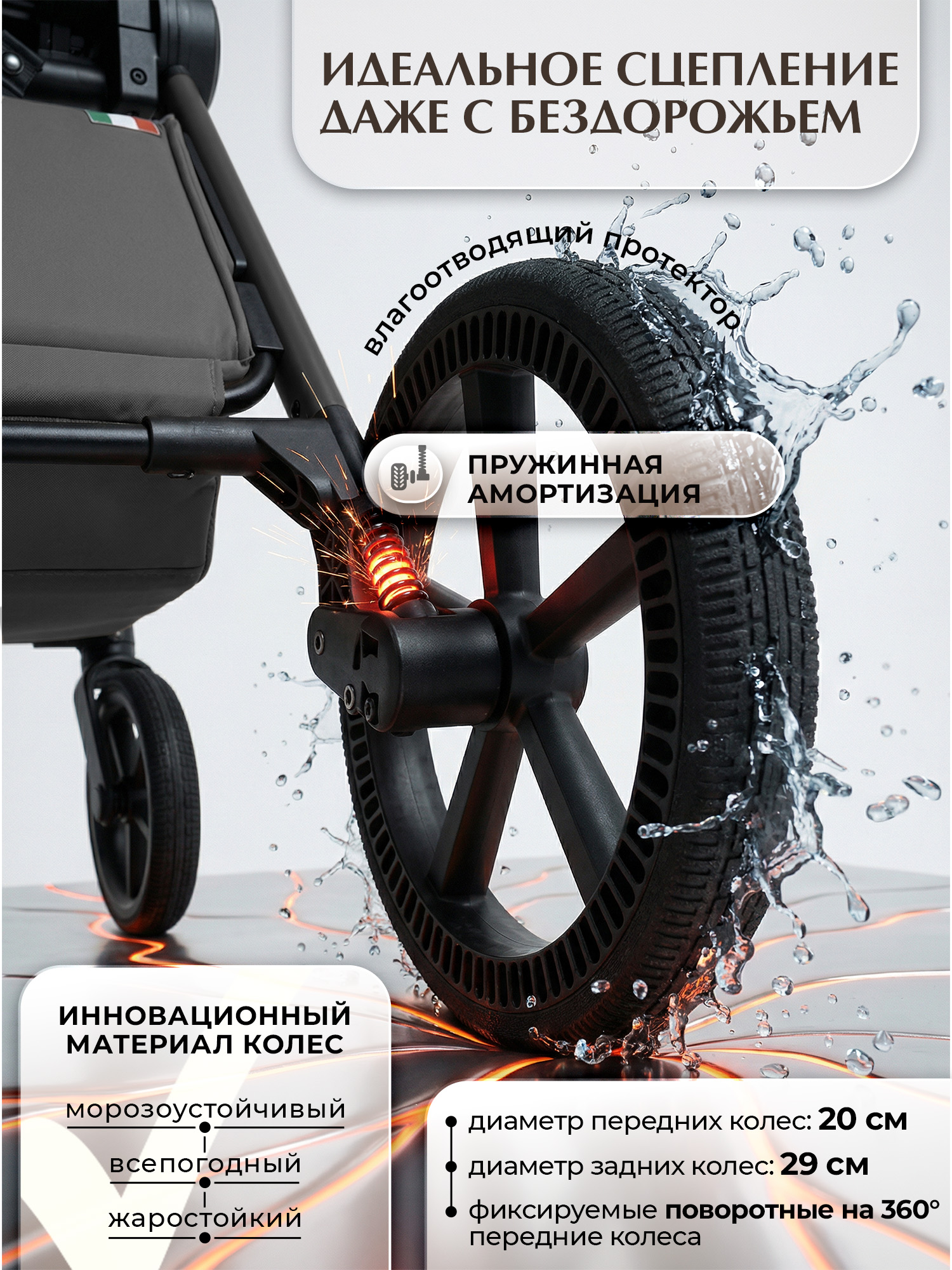 Коляска 3в1 Sweet Baby Elegante Therma Colore Grey серый - фото 12