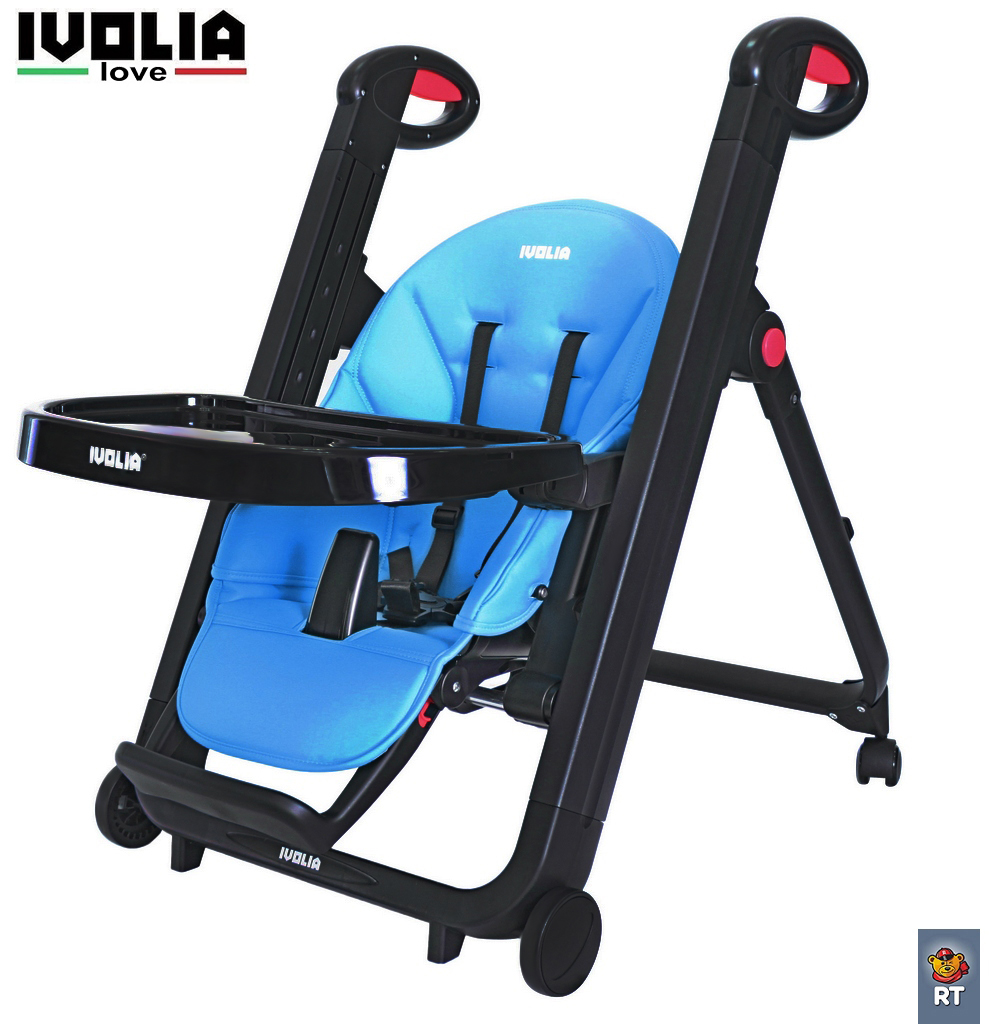 Стульчик для кормления Ivolia LOVE 02 4 колеса blue трансформер - фото 5