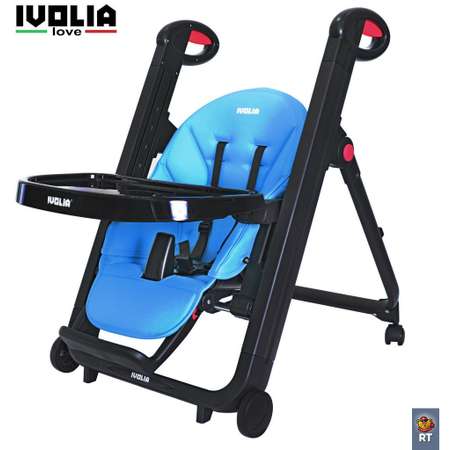 Стульчик для кормления Ivolia LOVE 02 4 колеса blue трансформер