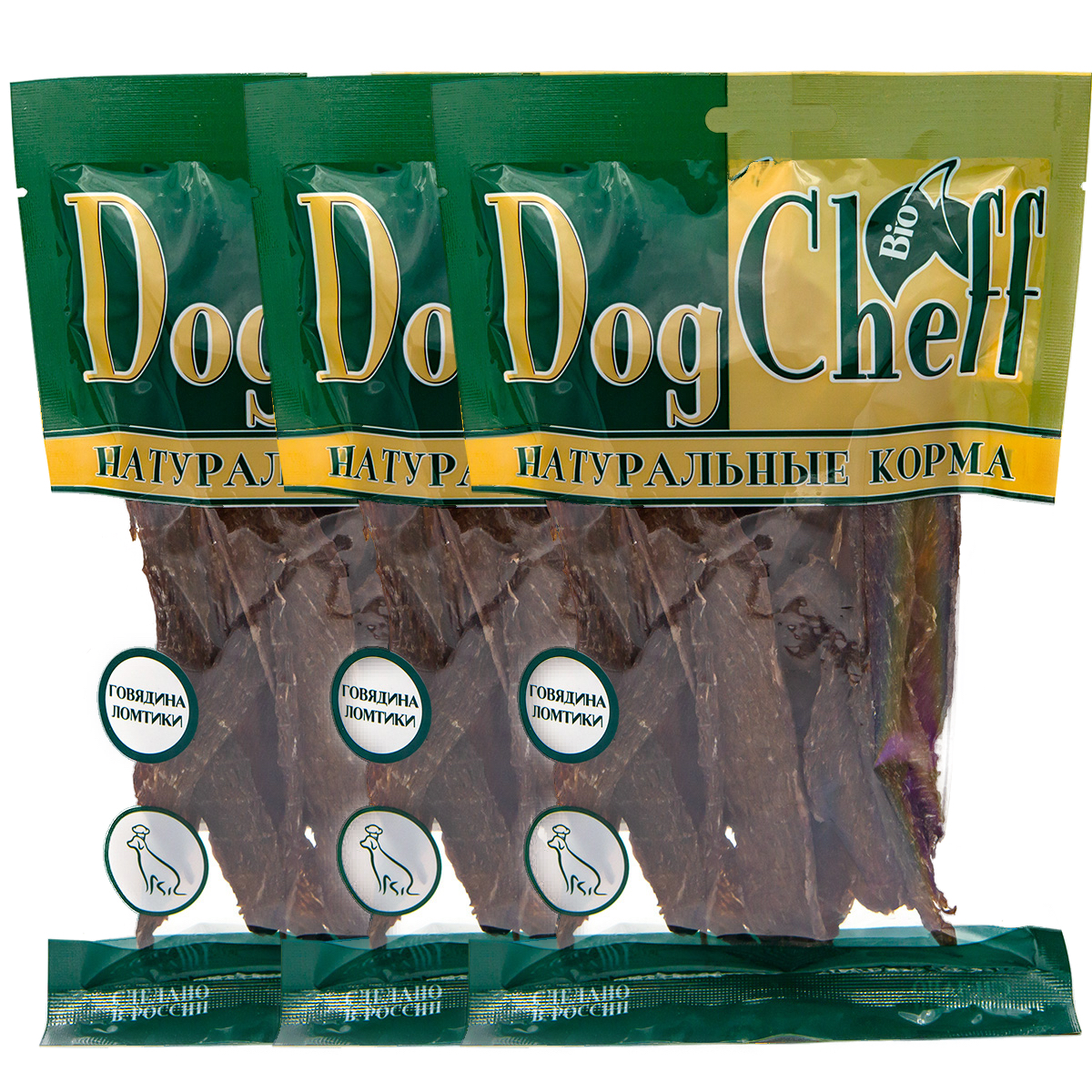 Говядина ломтики Dog Cheff Натуральные лакомства для собак - фото 1