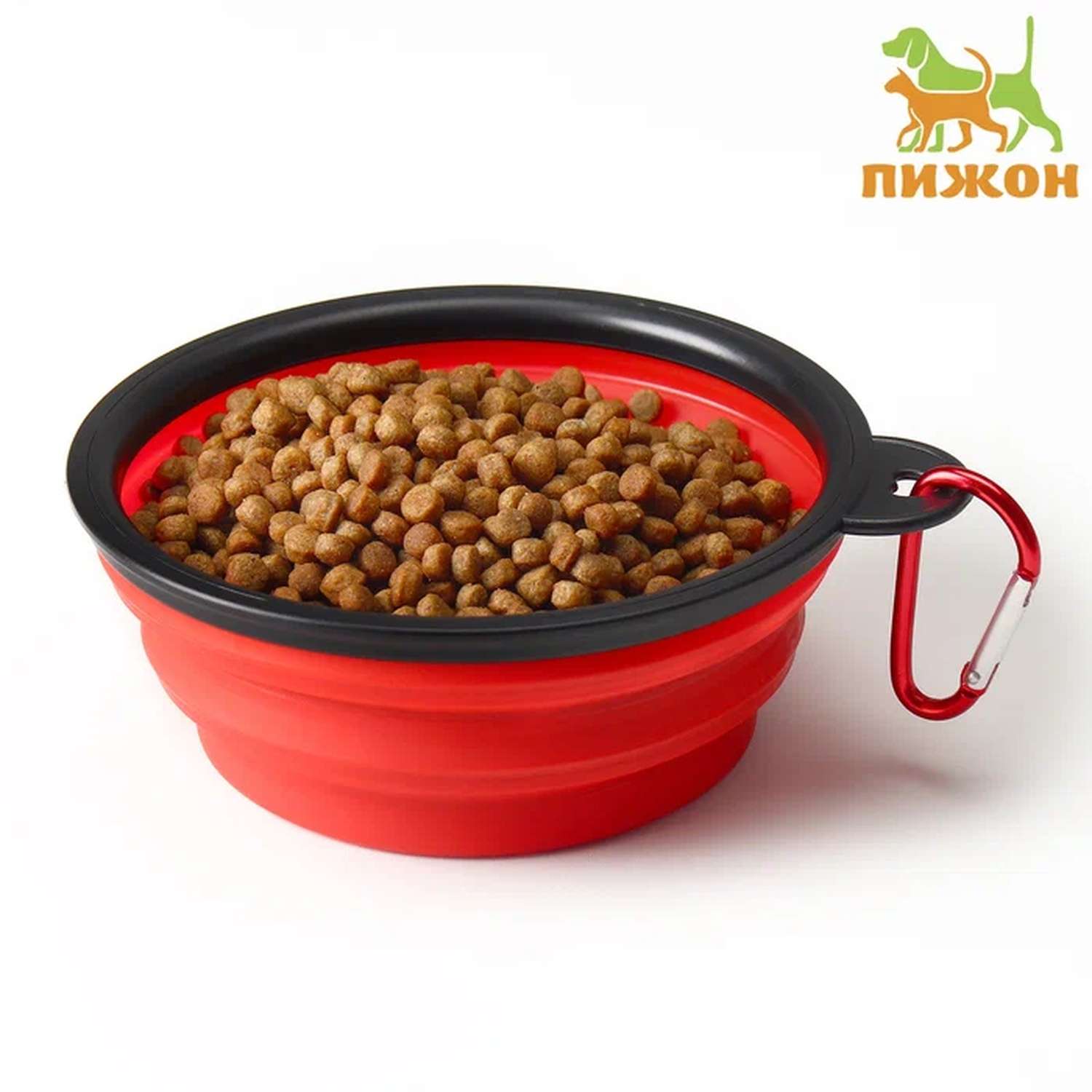 Миска силиконовая . складная 350мл 11см в ассортименте - фото 1