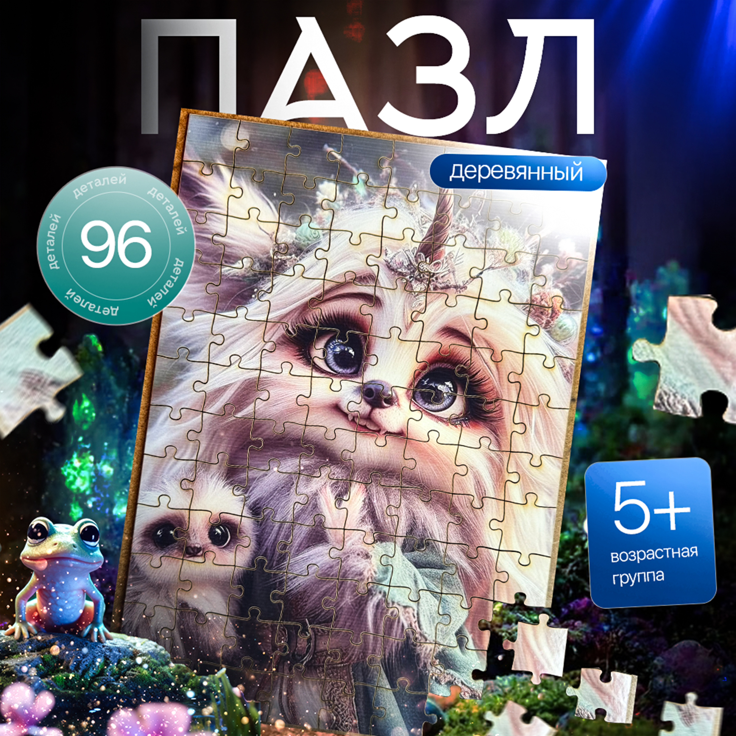 Пазл Eco Magic Puzzles Сказочный Пушистик деревянный - фото 1