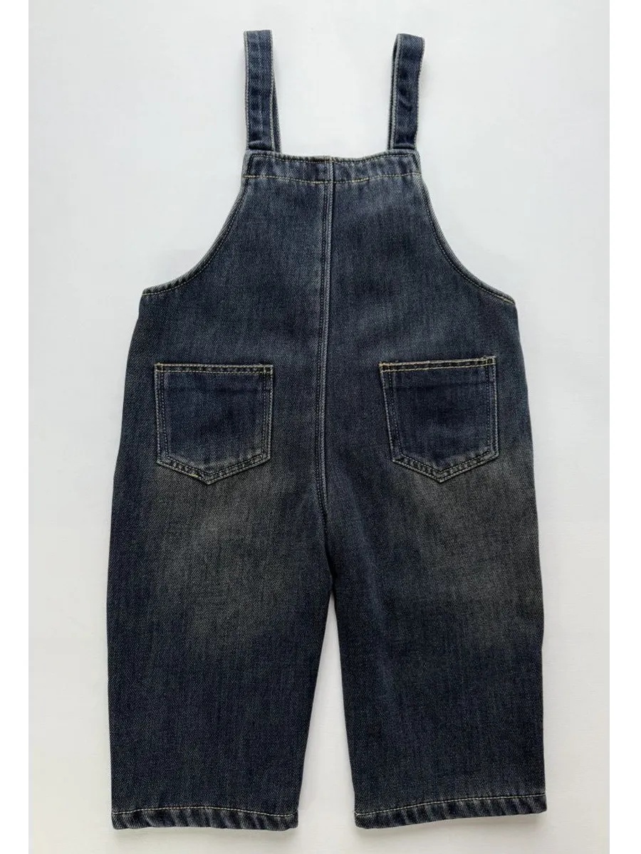 Полукомбинезон iUkoworld Джинсовый полукомбинезон на флисе детский - фото 5