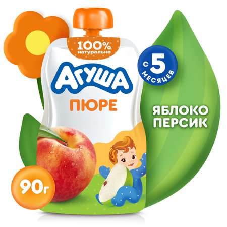 Пюре Агуша Яблоко-персик с 5 мес 90 г