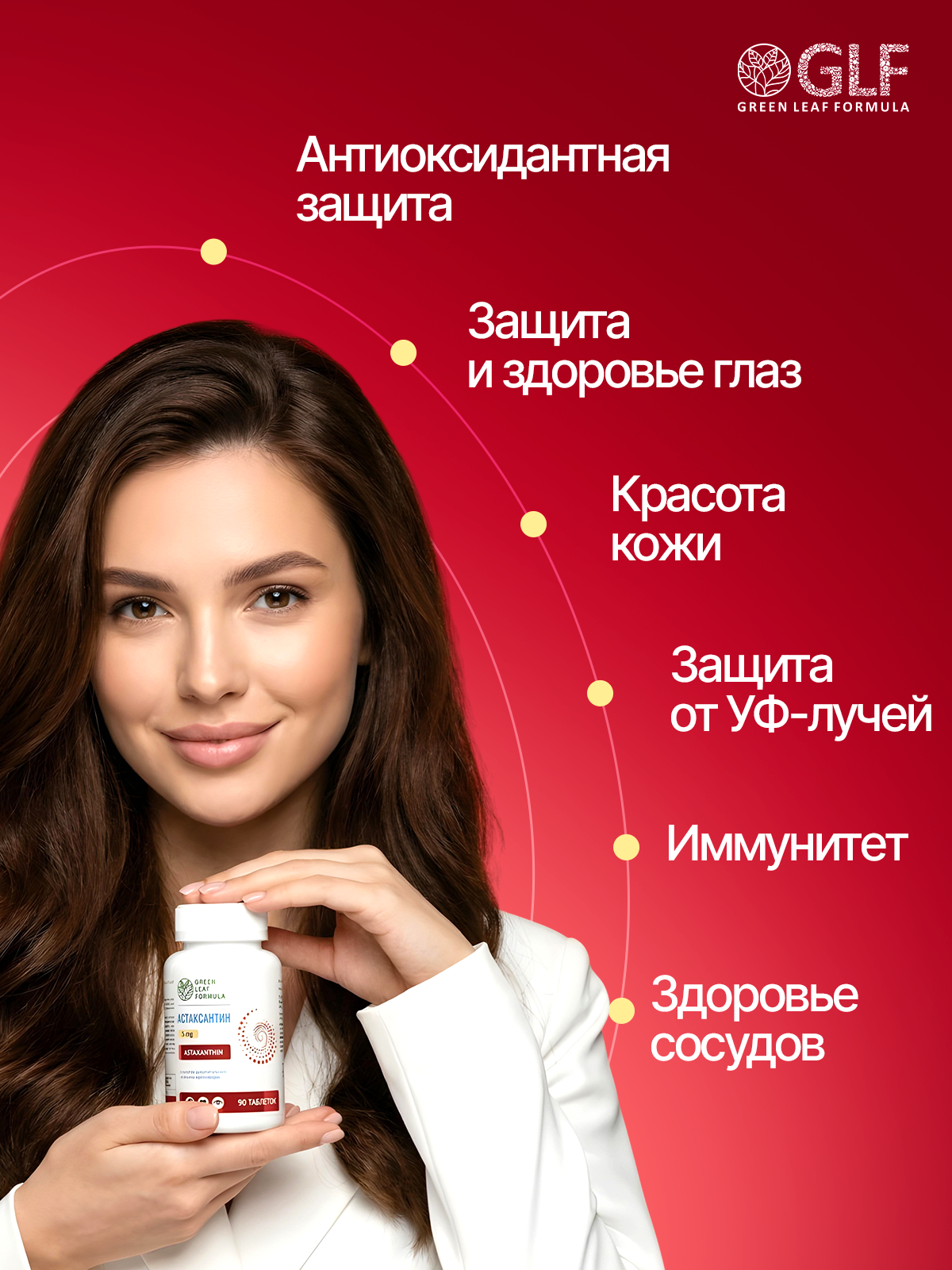 Астаксантин каротиноиды Green Leaf Formula для кожи для глаз антиоксидант против старения - фото 3