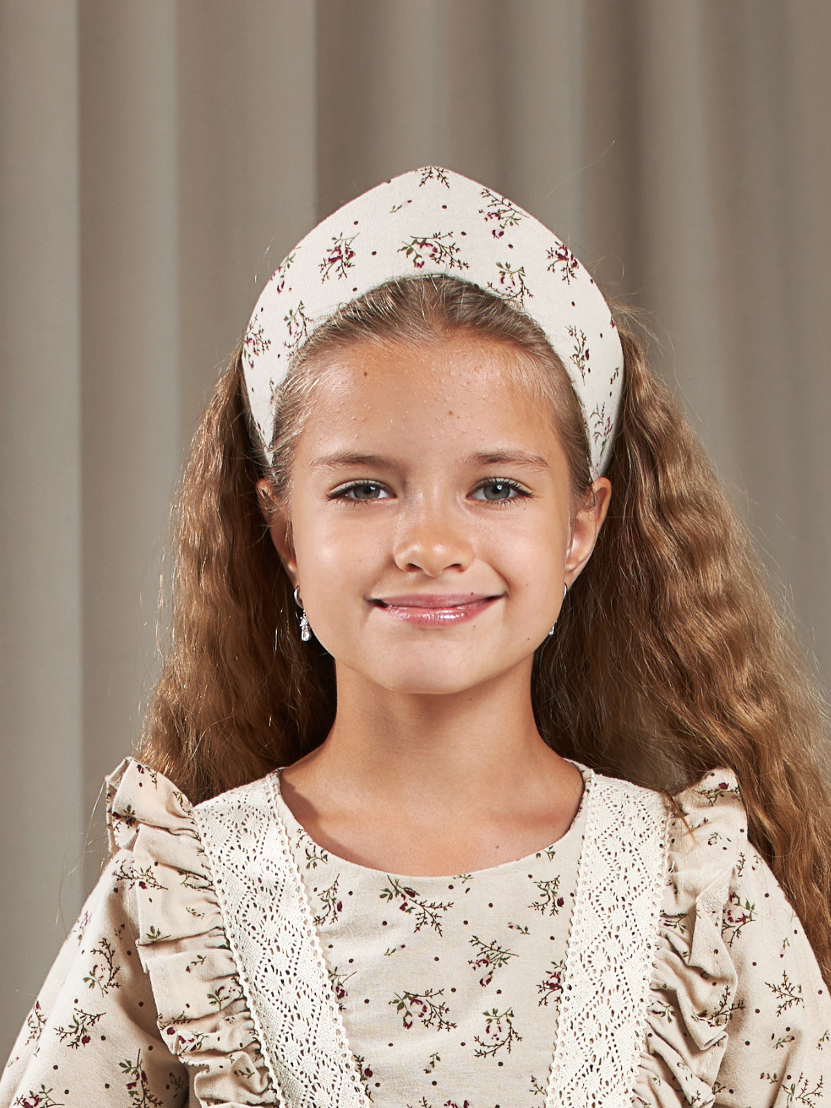 Кокошник MOUN кокошник_фланель_букет/беж - фото 1