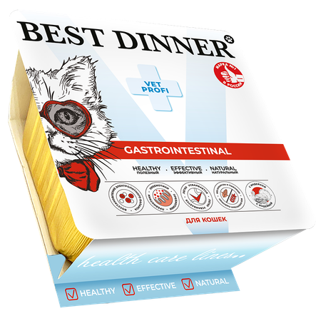Корм для кошек Best Dinner Gastrointestinal при заболеваниях ЖКТ паштет с индейкой 100г