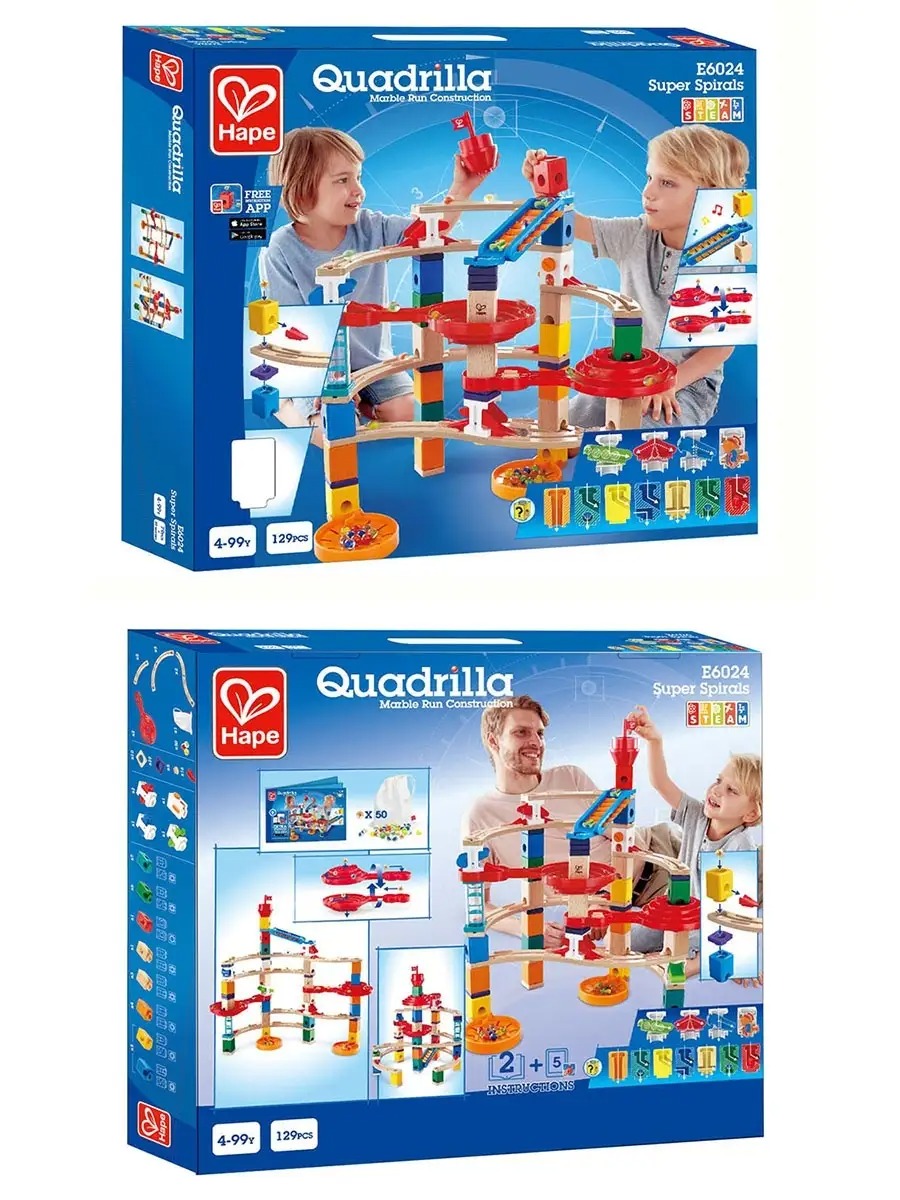 Конструктор Hape Супер спираль деревянный 129 дет. - фото 17