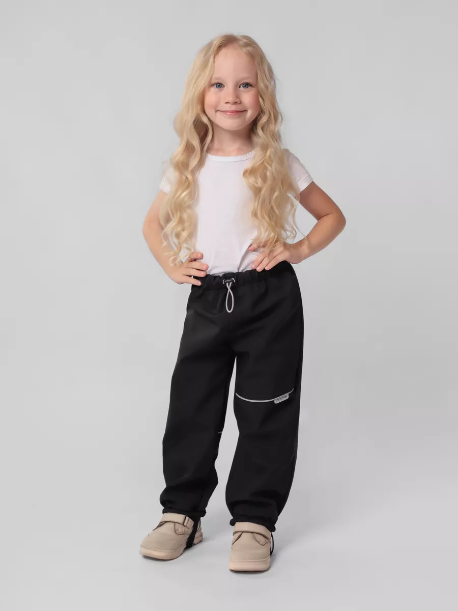 Брюки утепленные Little Kiddy softshell_bruki_черный - фото 1