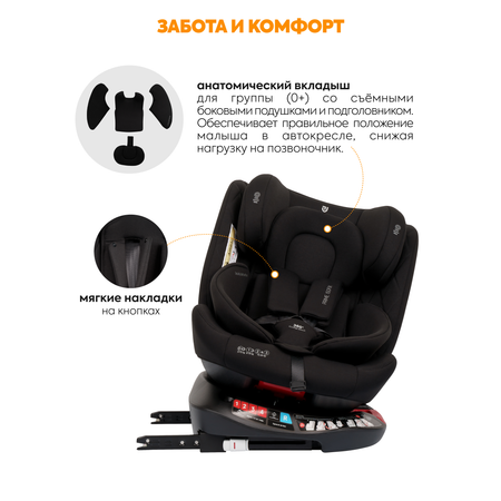 Автокресло JOVOLA Prime Isofix черный Isofix 0+/1/2/3 (0-36 кг)