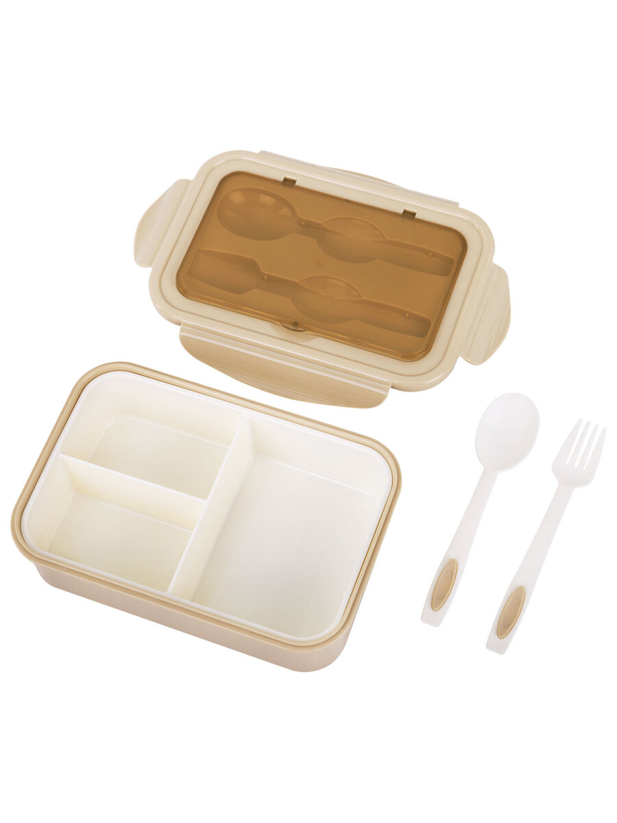 Ланч-бокс Joylux контейнер для еды с 4 отделениями и приборами 1,4 л 2 уровня 7х21х14 см - фото 16
