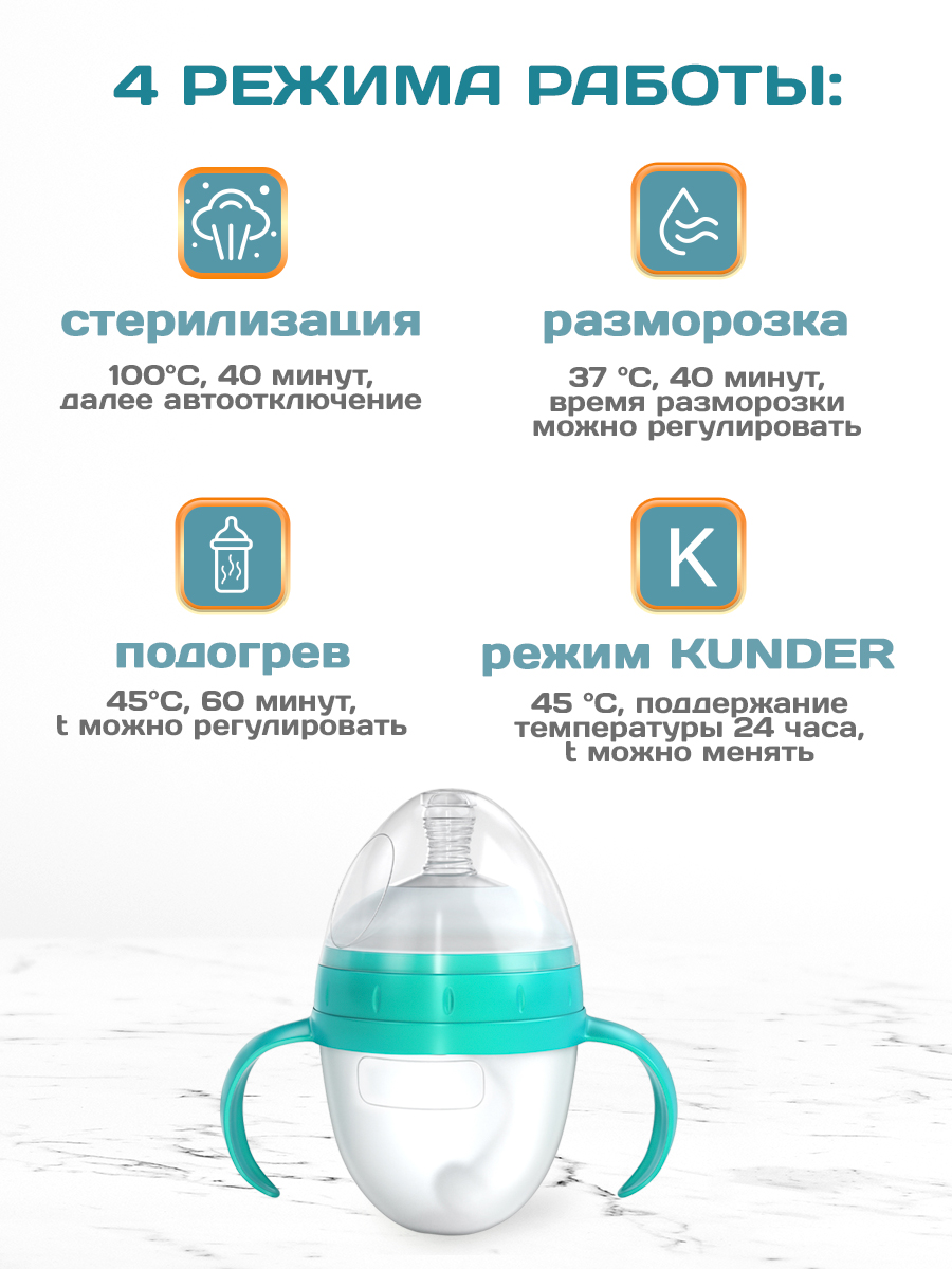 Подогреватель для бутылочек KUNDER стерилизатор паровой KNDR-26 - фото 5