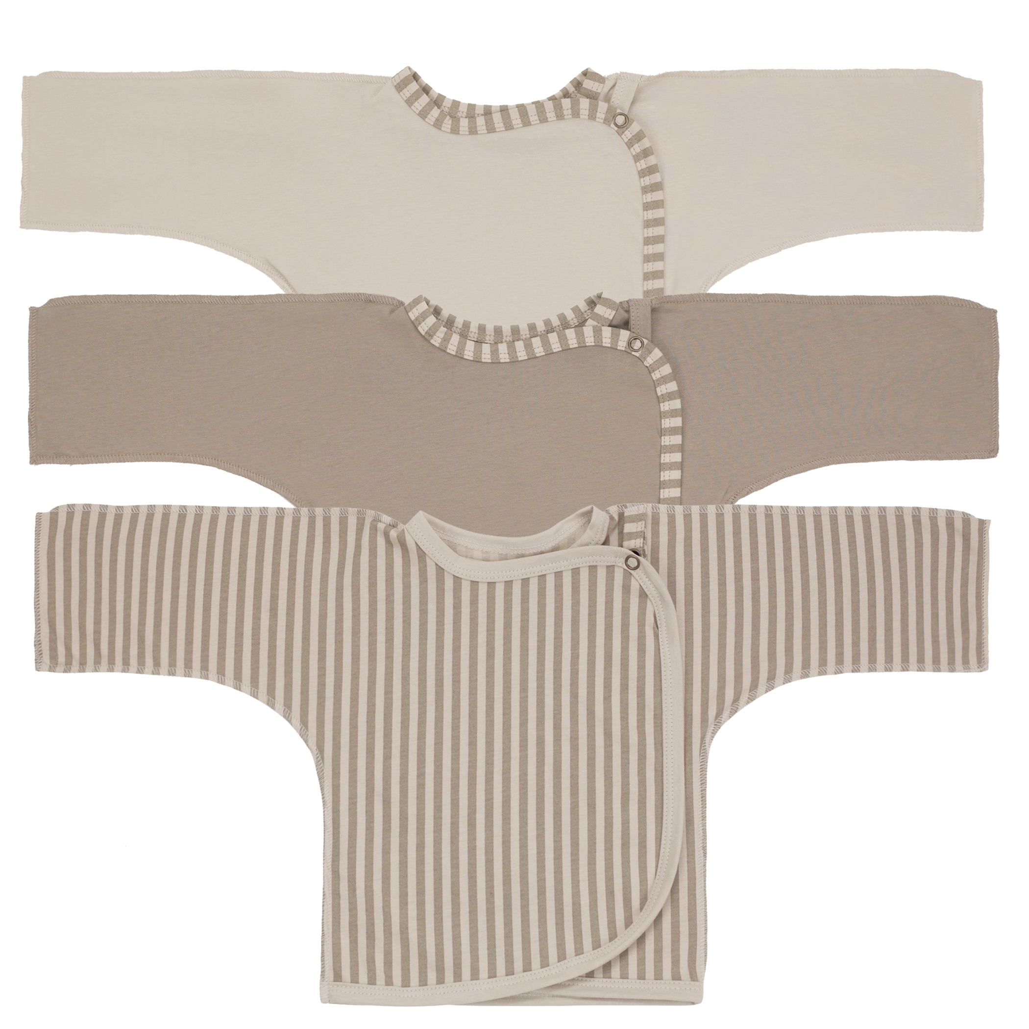 Распашонка 3 шт Фабрика Бамбук MU011013KNR/117MU/Шоколад_полоски - фото 1