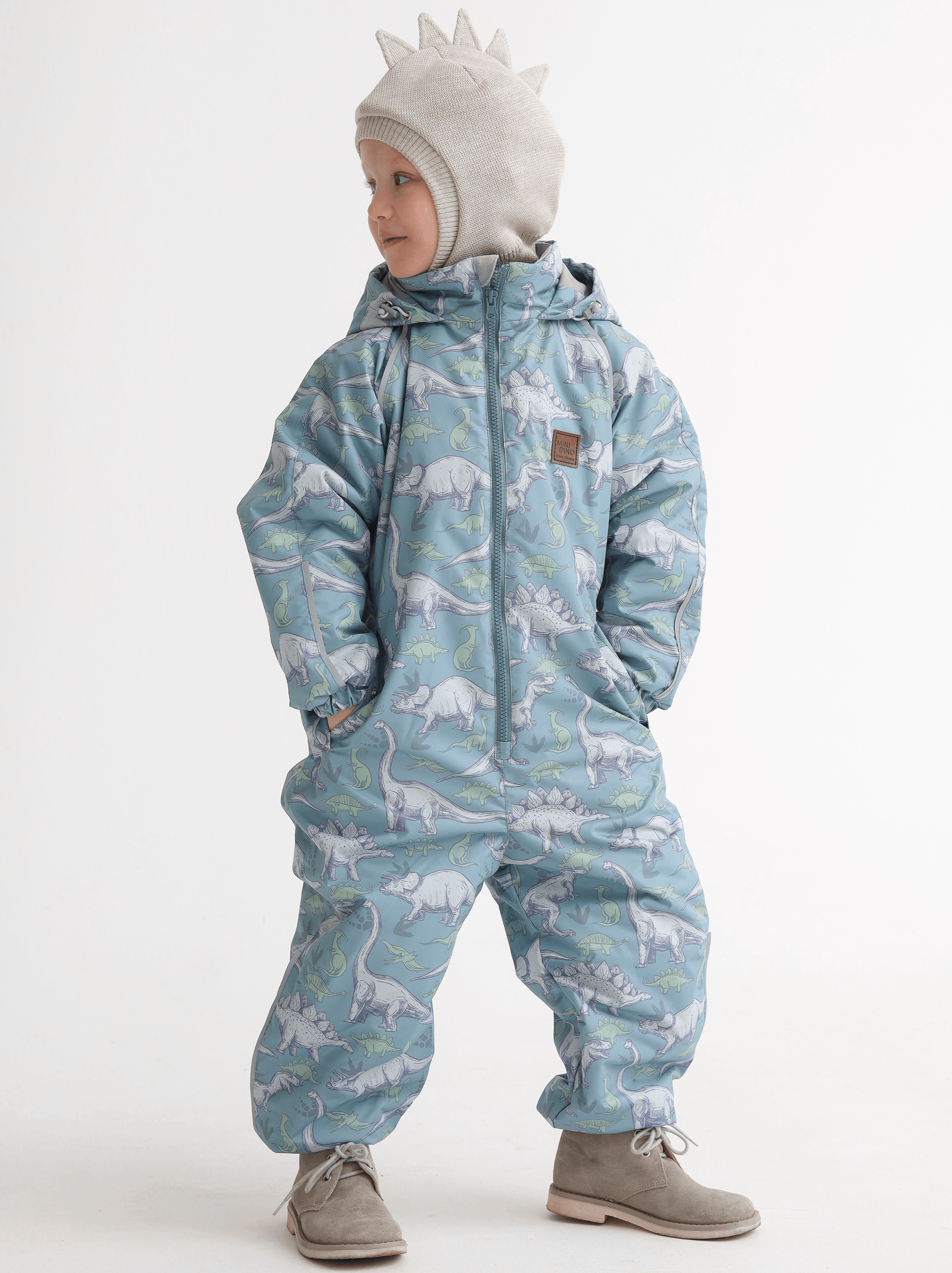 Комбинезон MINIDINO В-КОМ-017/ДКомбинезон демисезонный Minimal принт динозавры васаби - фото 1