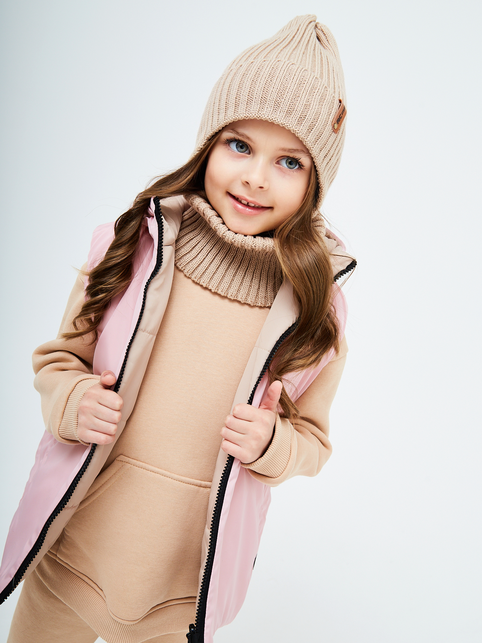 Шапка и снуд NYCkids NYC-H-56-zaviazki-beige - фото 13