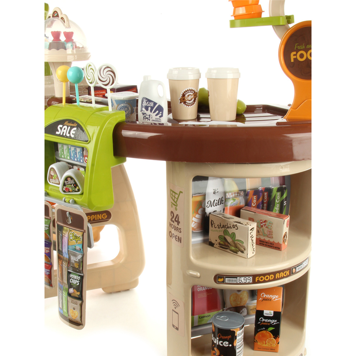Игровой набор Veld Co тележки и корзинки, прилавок, касса, продукты - фото 9