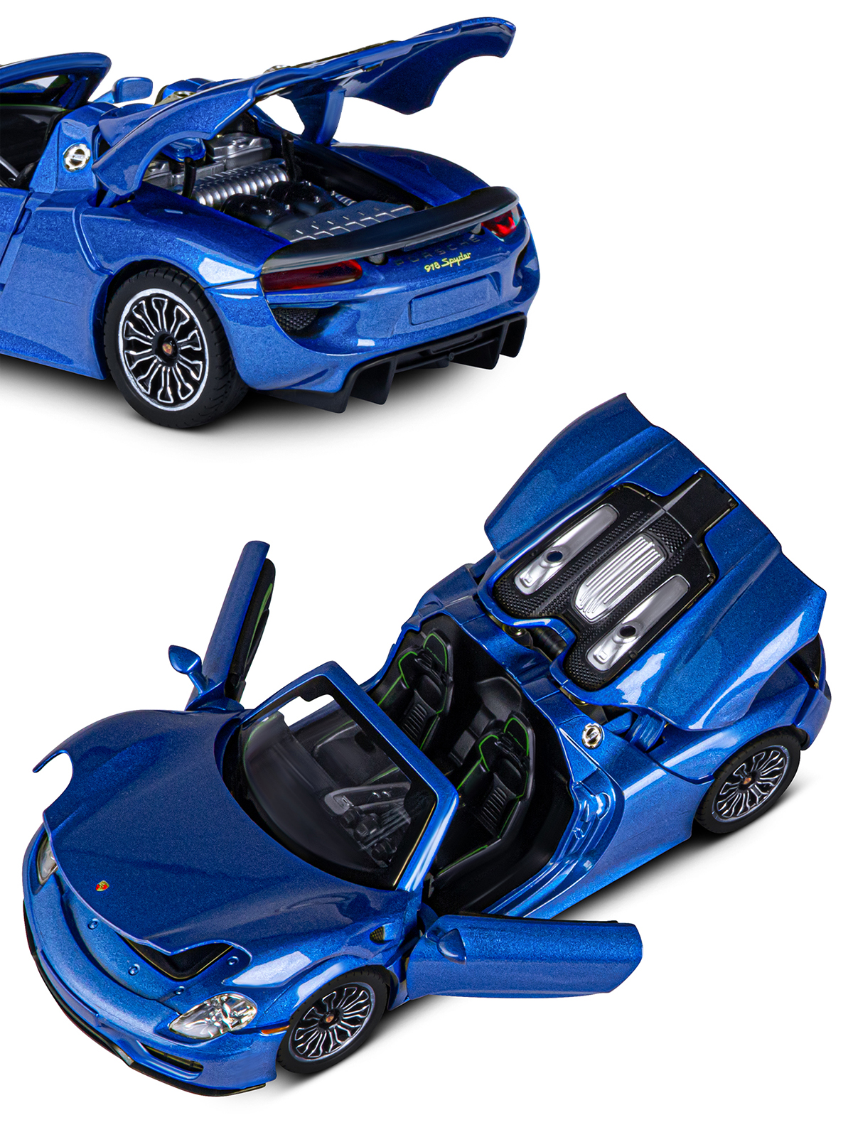 Автомобиль АВТОпанорама Porsche 918 Spyder 1:24 JB1251381 - фото 9