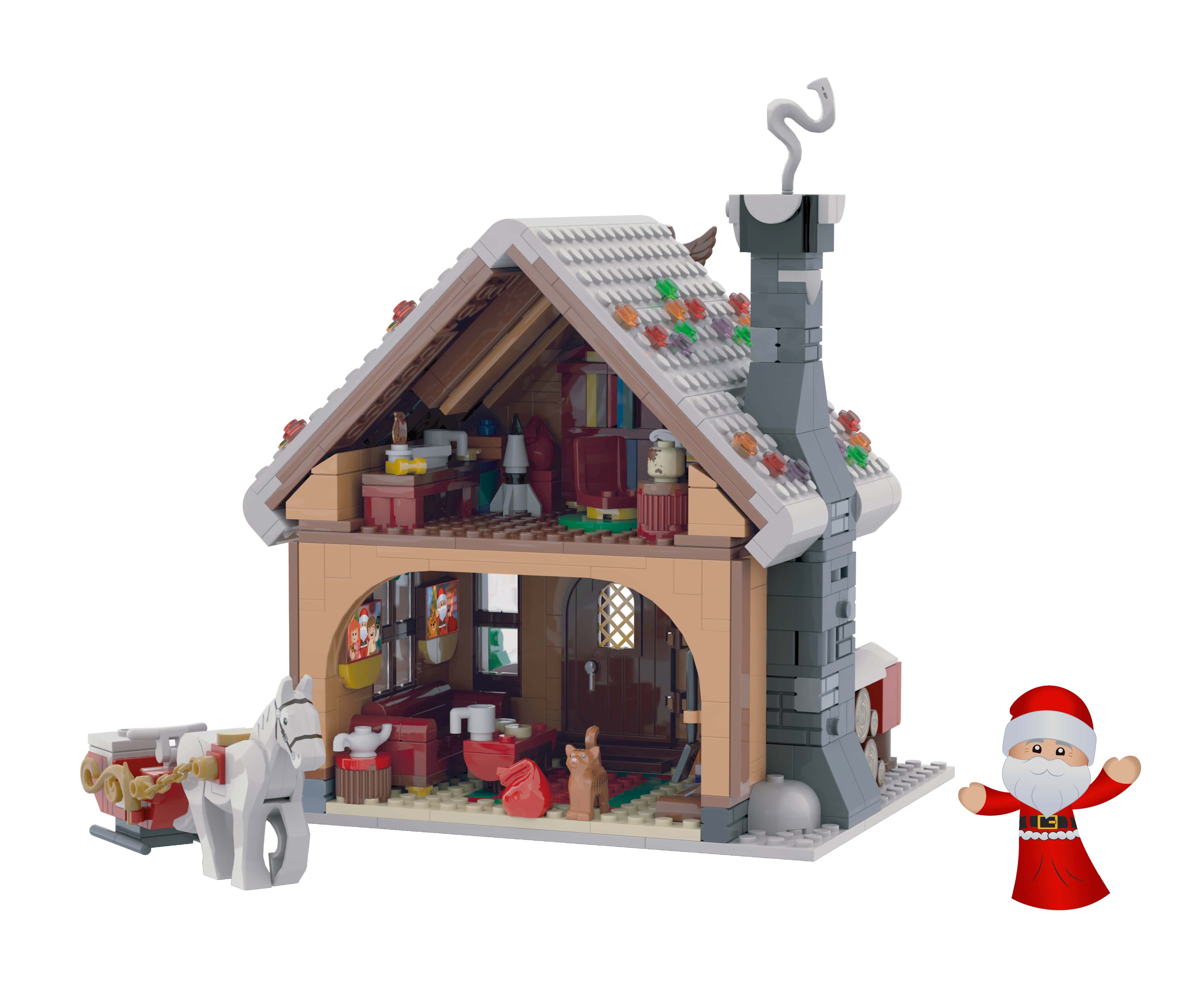 Конструктор brick labs Дом Деда Мороза 922 дет. - фото 3