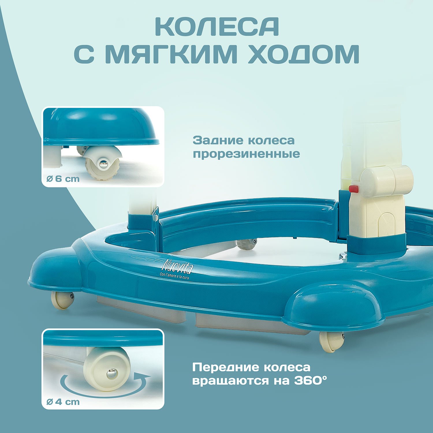 Ходунки Nuovita Apertura голубой - фото 9