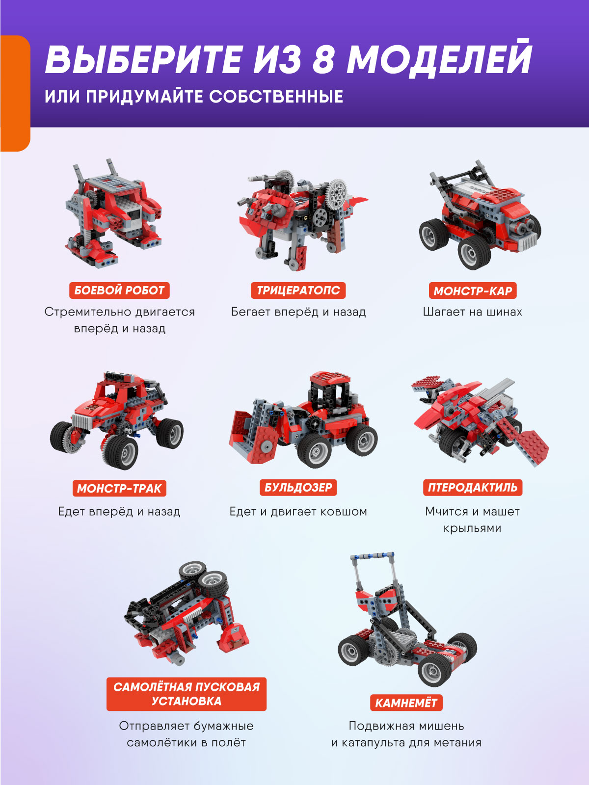 Конструктор Apitor Robot 8в1 электронный 240 дет. - фото 3