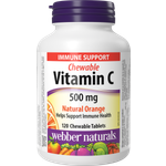 БАД Webber naturals Витамин С 500 мг жевательные таблетки со вкусом апельсина 1252 мг 120 жев.таб.