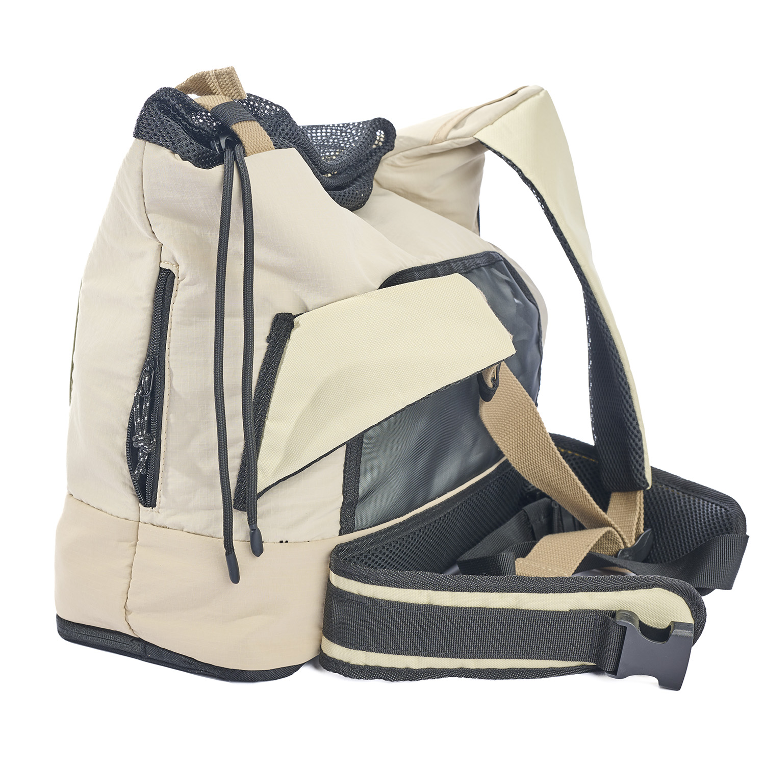 Переноска-слинг для животных Не один дома Street 40*20*35см бежево-зеленый - фото 3