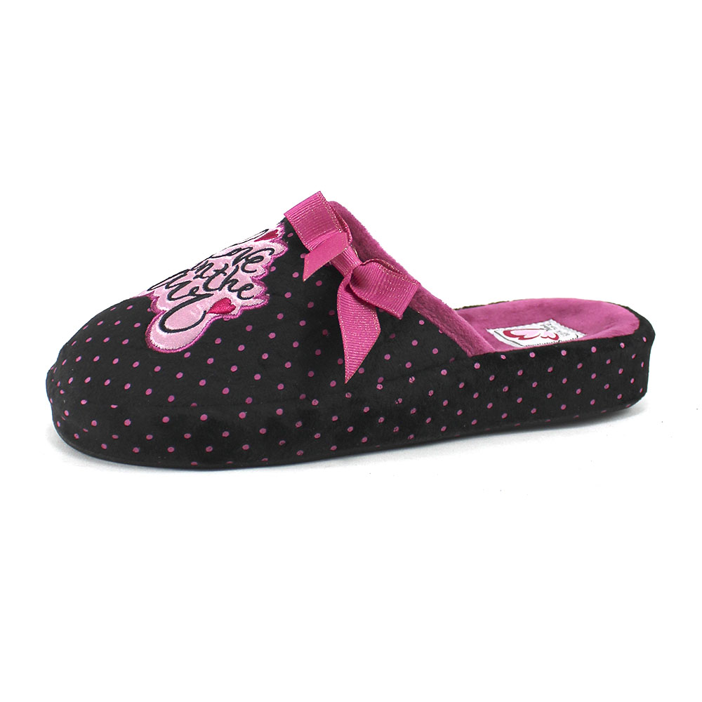 Тапочки Europen DS-31167-СВ EUROPEN Тапочки домашние,черно-розовый - фото 1