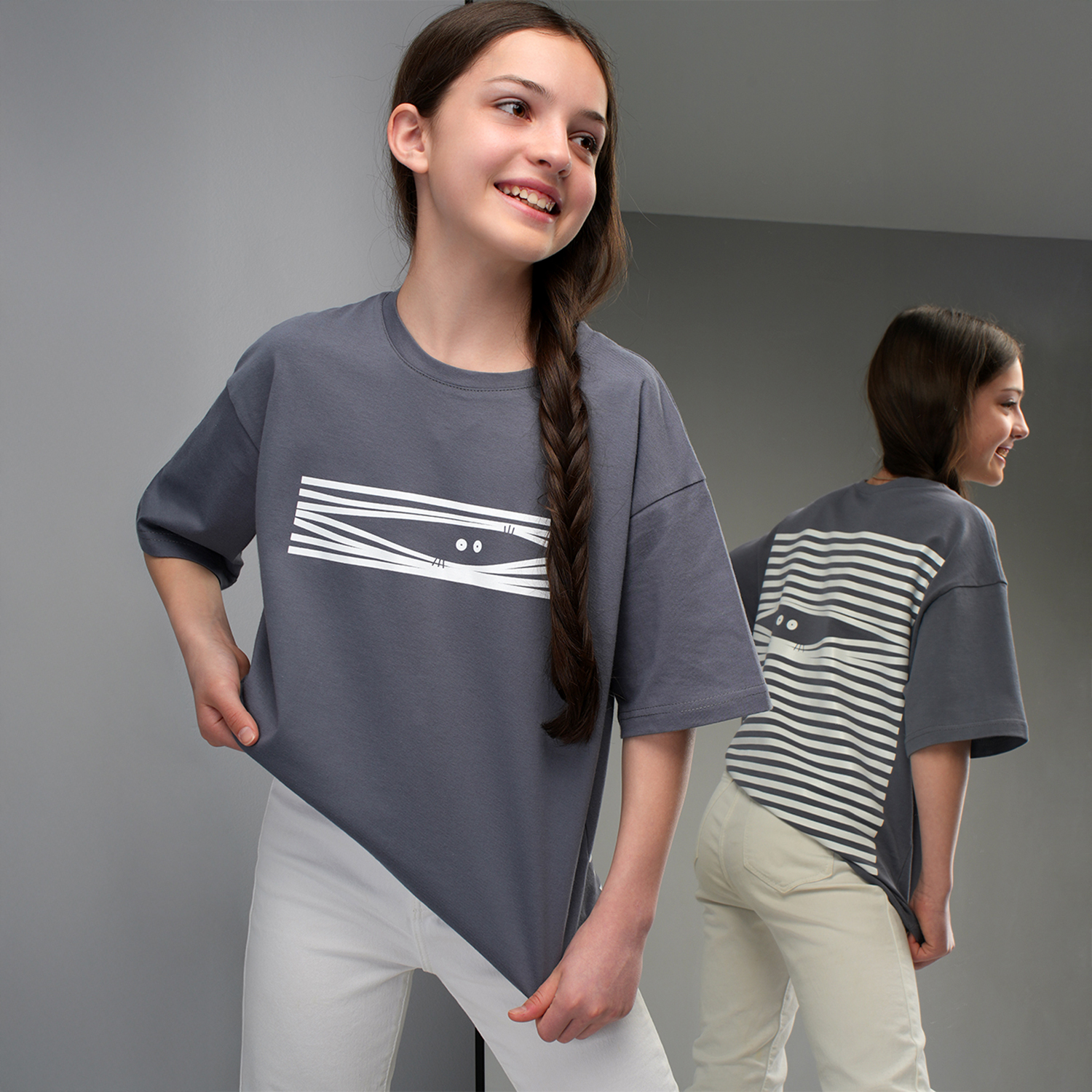 Футболка HappyFox HF0178SPPбарабашка,серый - фото 4