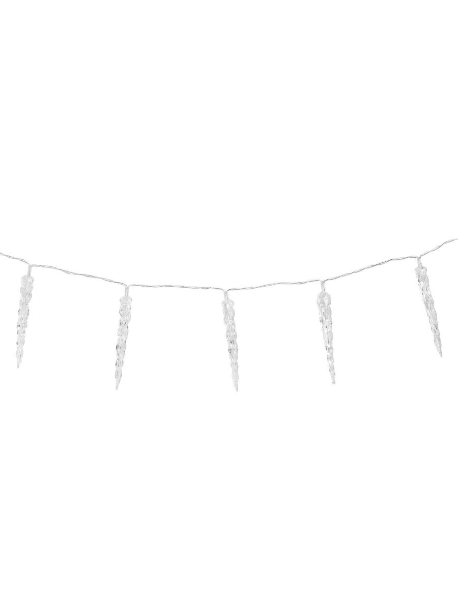 Гирлянда нить новогодняя Золотая сказка интерьерная для дома и на елку Сосульки на батарейках светодиодная - фото 10