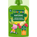 Пюре Gipopo Яблоко-банан-малина-клубника с 6 мес 90 г