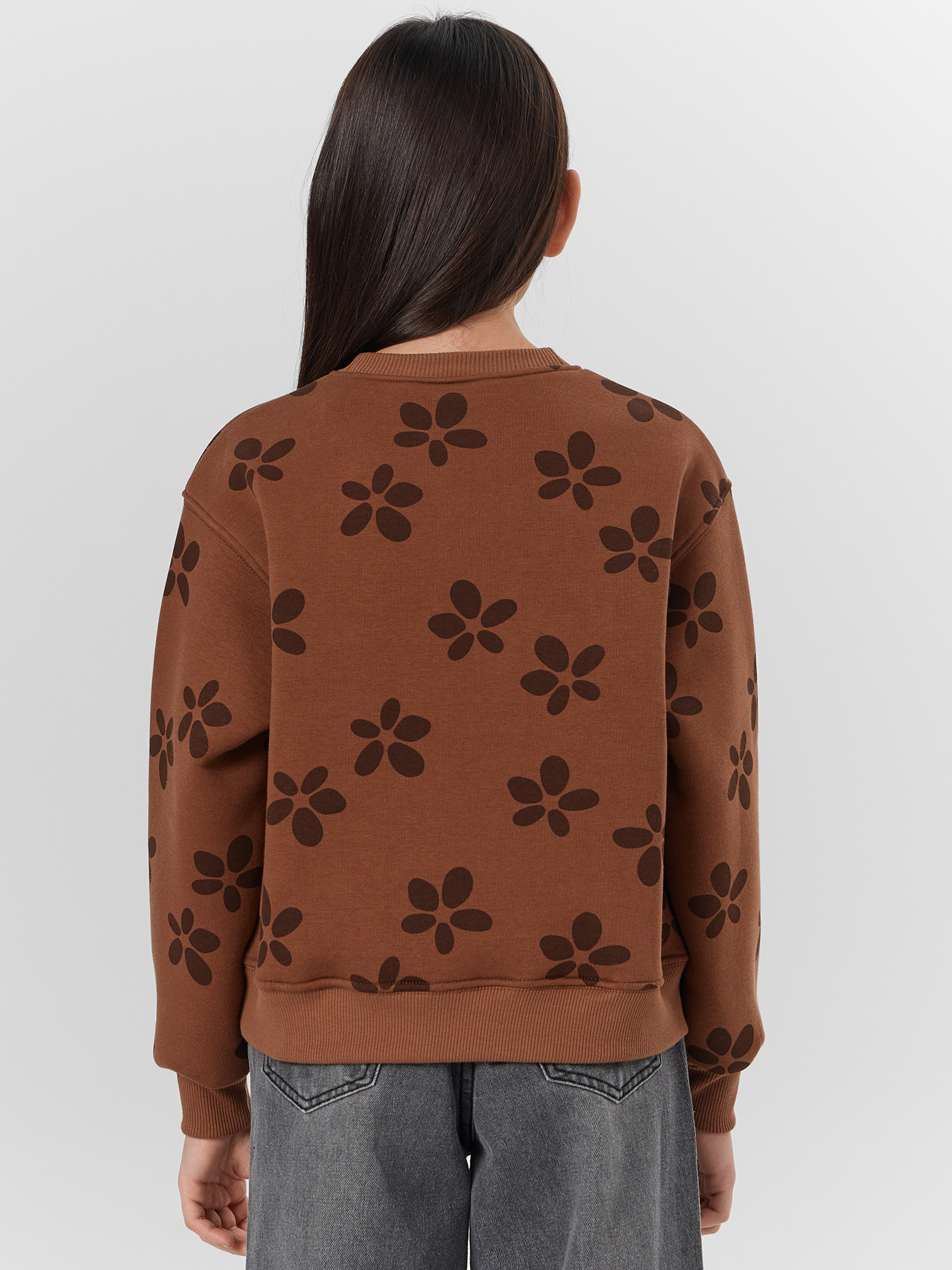 Свитшот Mark Formelle (Марк Формэль) 127982/цветочки на коричневом - фото 2