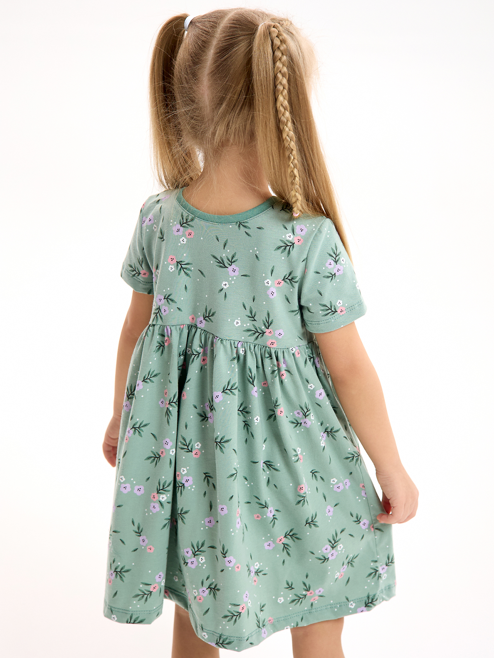Платье LEVAKIDS платье для девочки с коротким рукавом_сказочные цветы - фото 3