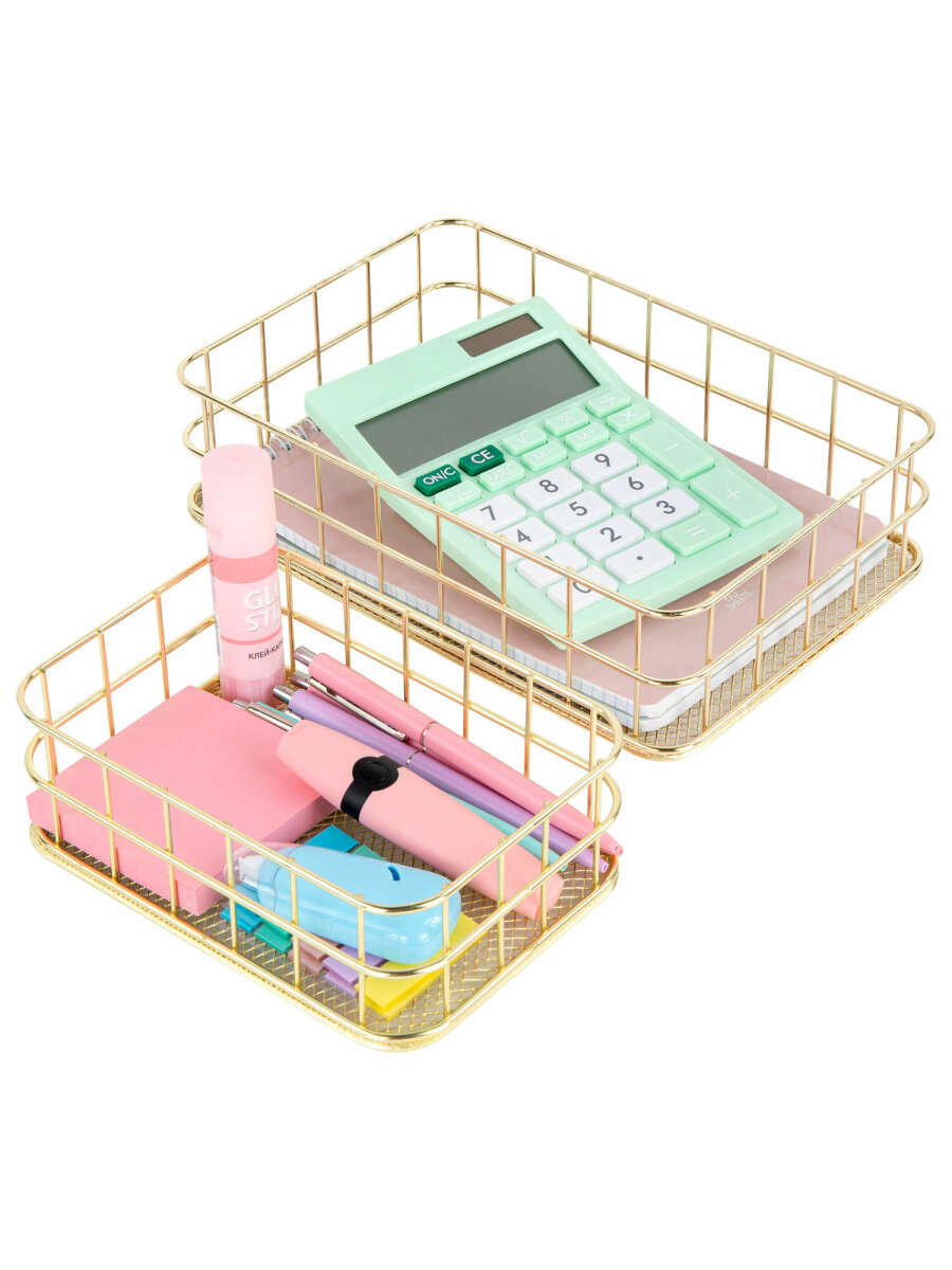 Органайзер для косметики и канцелярии MONTE VITA корзинка для мелочей набор 2 штуки - фото 6