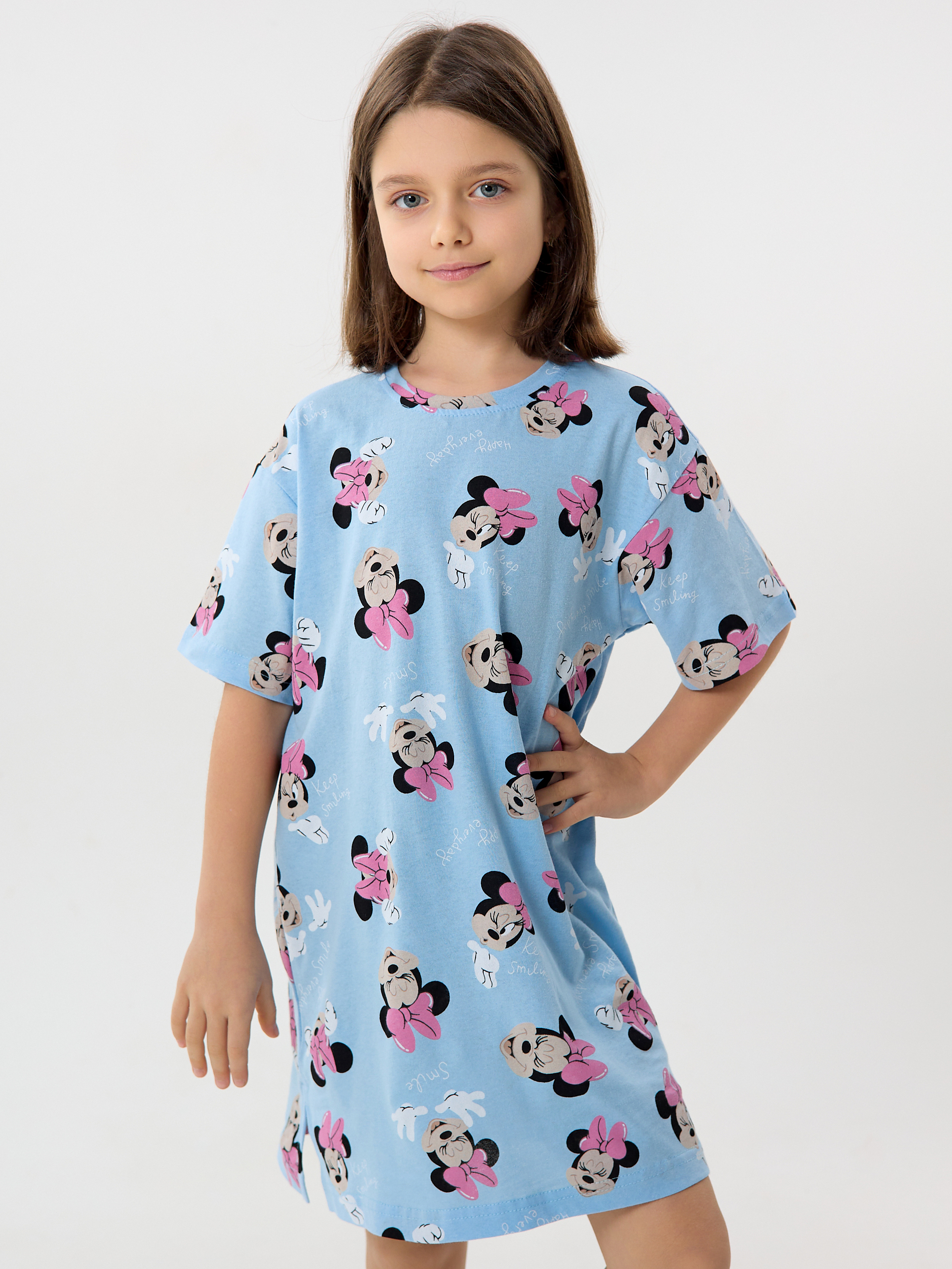 Cорочка ночная YAXX 003--Туника микки/голубой (К) - фото 3