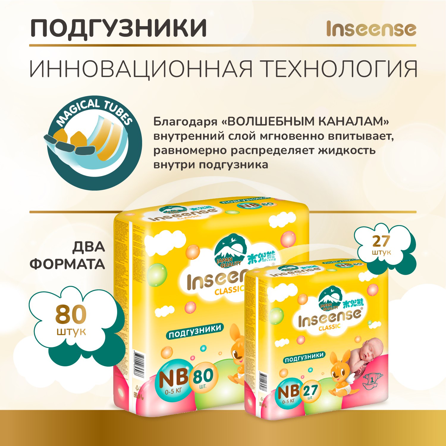 Подгузники INSEENSE NB 80 шт. - фото 7