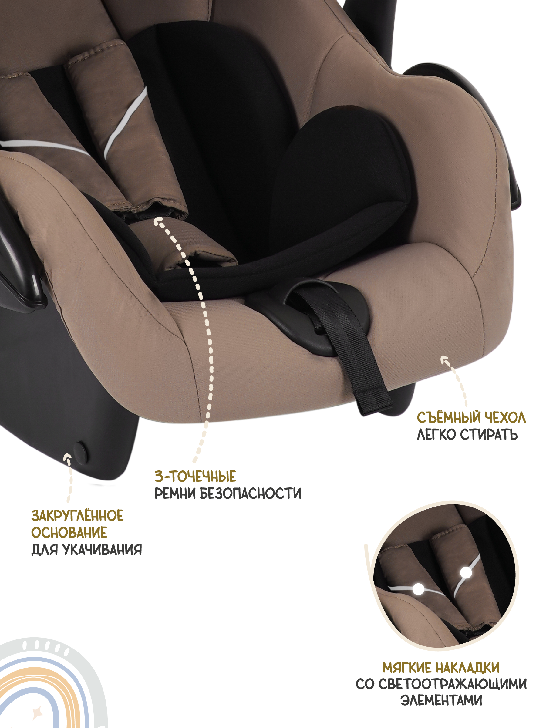 Коляска 3в1 JOVOLA Swift Plus темно-бежевый - фото 7