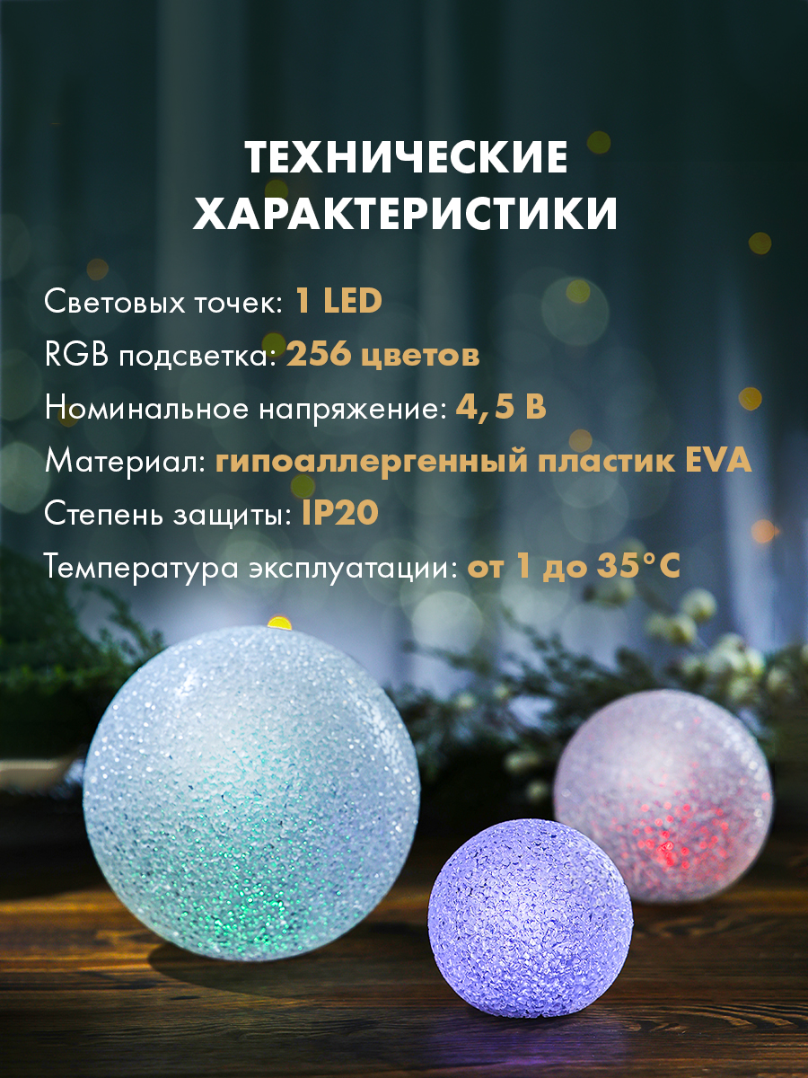 Светодиодная декоративная фигурка-ночник NEON-NIGHT Снежок 513-011 - фото 4