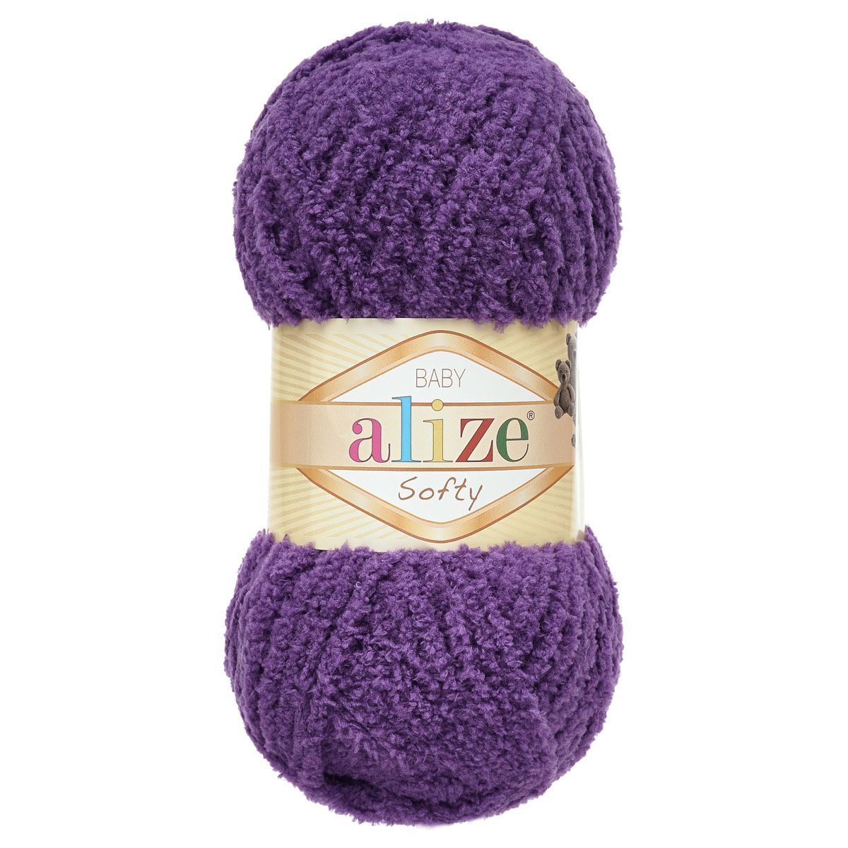 Пряжа для вязания Alize softy 50 гр 115 м микрополиэстер мягкая фантазийная 44 темно-фиолетовый 5 мотков - фото 4