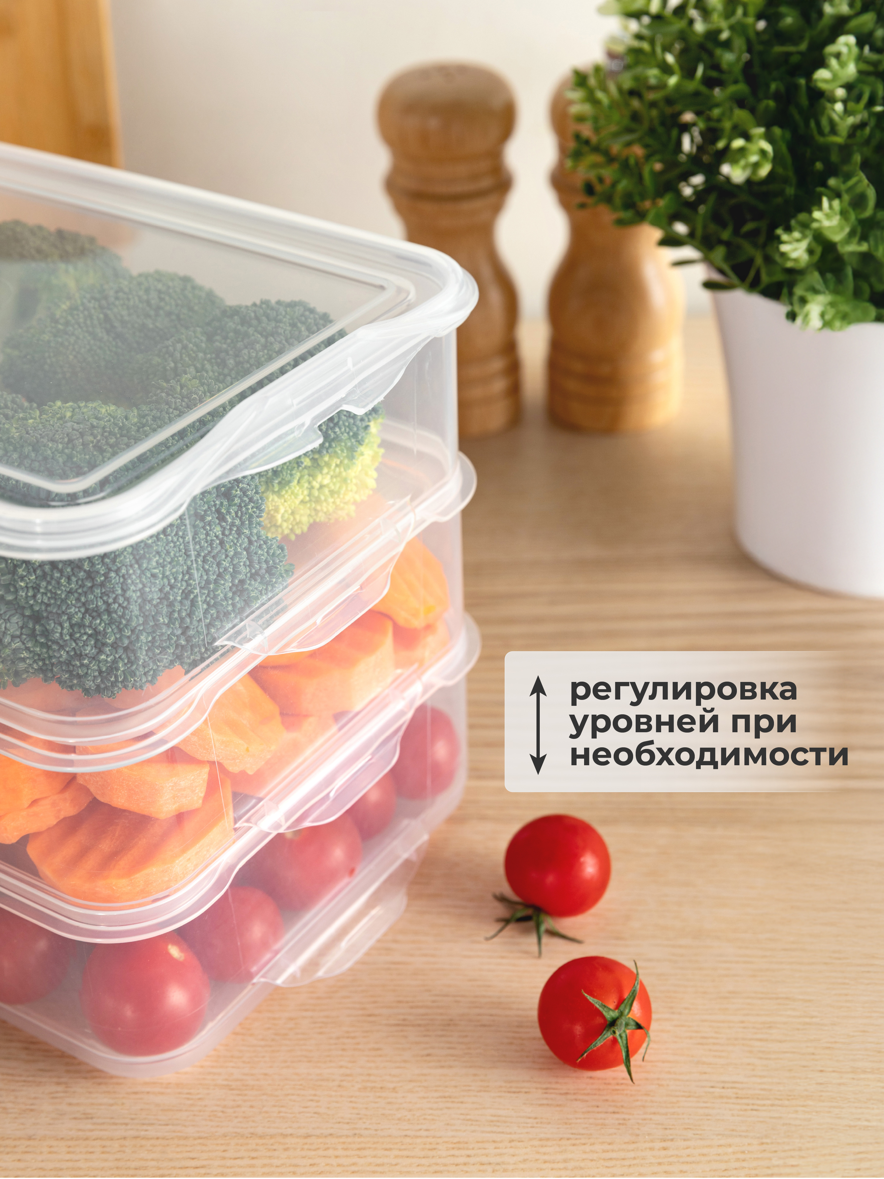 Контейнеры для продуктов Phibo для заморозки 3 секции 1,6л + 1,6л +1,6л - фото 5